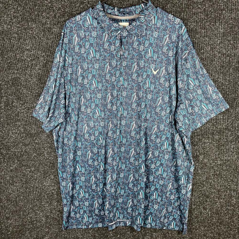 Callaway Opti-Dri Performance Golf Polo Shirt with Cocktail Drink Print